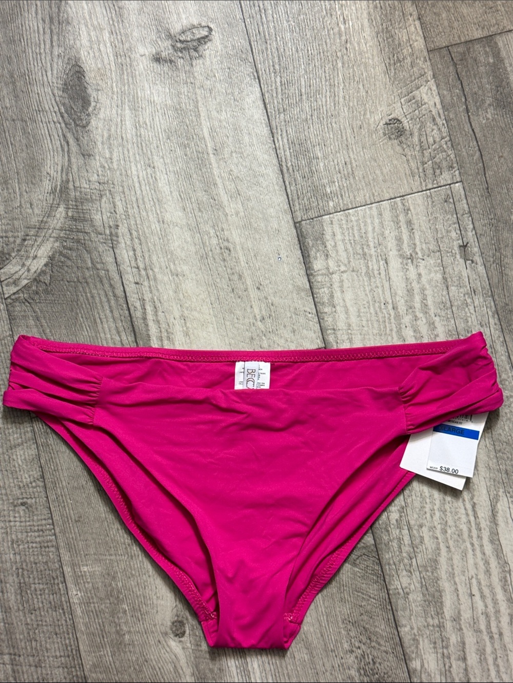 BECCA Magenta Bikini Bottoms with Side Ruching